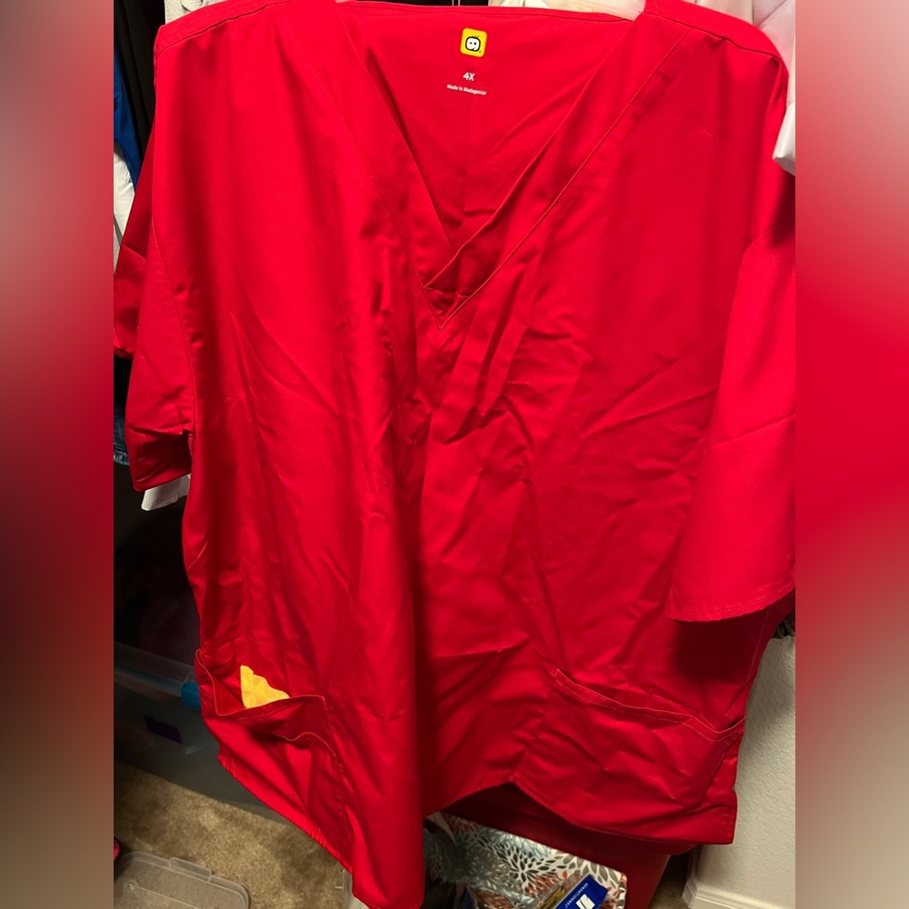 New Red Scrub Top